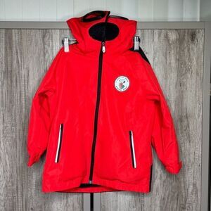 Snoopy Kids Soft Shell Jacket Red Color Hooded Full Face Cover Size 5T
